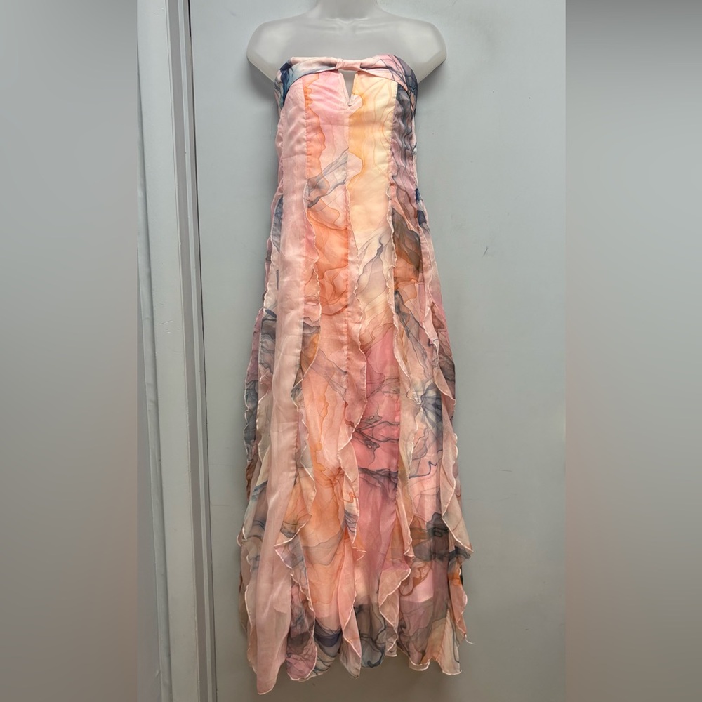 Finesse Strapless Watercolor Maxi Dress – Size Medium